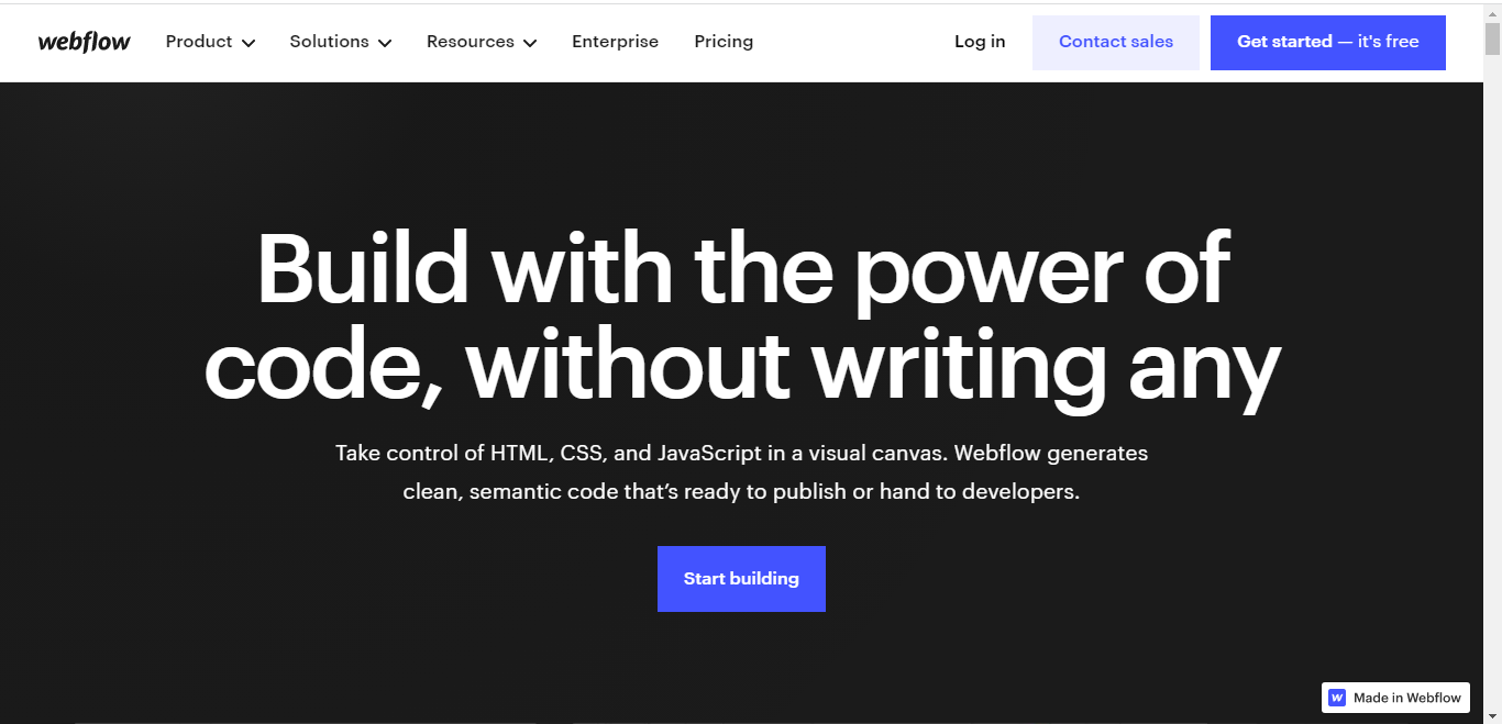 webflow - professional web design tool